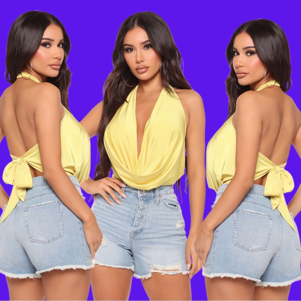 Jazmyn Cowl Neck Bodysuit - Mustard